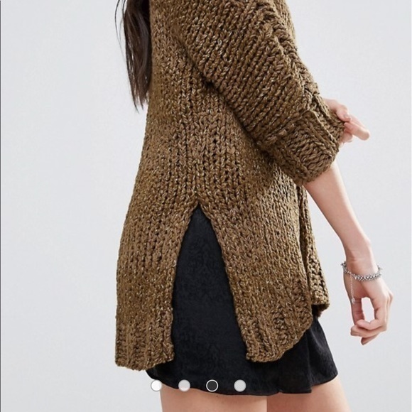 Free People | Georgia Knit V Neck In green small - Picture 2 of 7